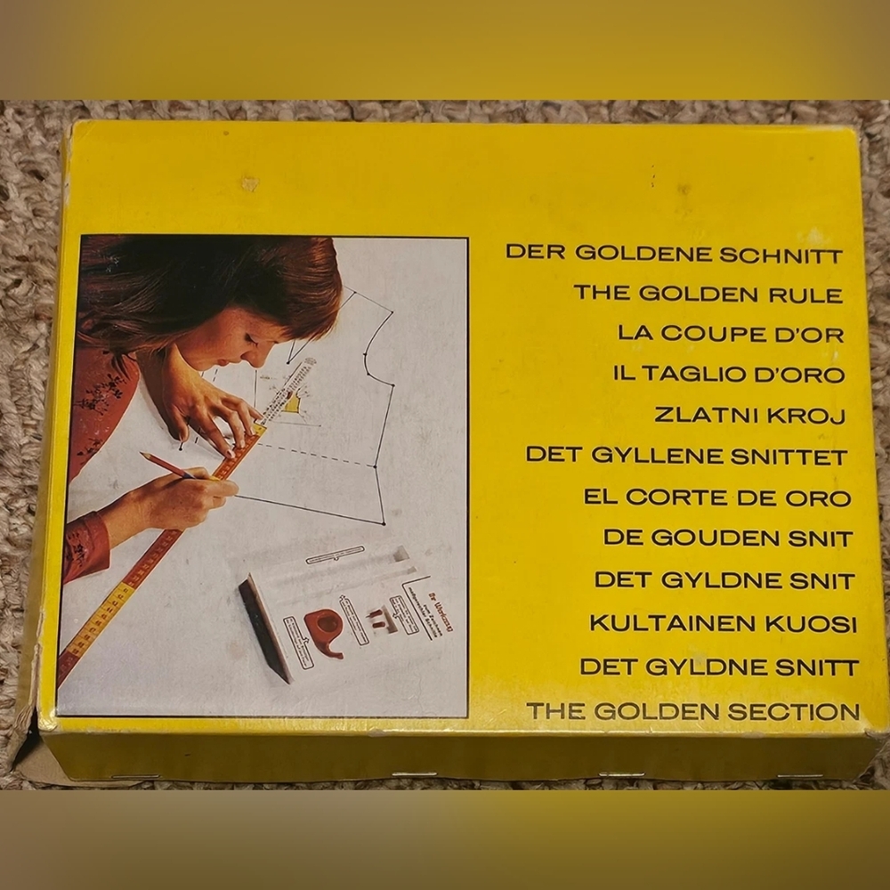 Vintage Sewing Pattern Drafting Kit in Bright Yellow